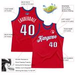 Personalized Red White-Royal Authentic Throwback Basketball Jersey