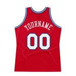 Personalized Red White-Royal Authentic Throwback Basketball Jersey Team Custom Name and Number
