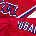 Personalized Red White-Royal Authentic Throwback Rib-Knit Baseball Jersey Shirt