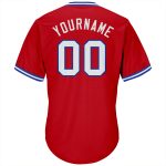 Personalized Red White-Royal Authentic Throwback Rib-Knit Baseball Jersey Shirt