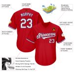 Personalized Red White-Royal Authentic Throwback Rib-Knit Baseball Jersey Shirt Team Custom Name and Number