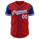 Personalized Red White-Royal Authentic Two Tone Baseball Jersey Team Custom Name and Number