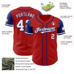Personalized Red White-Royal Authentic Two Tone Baseball Jersey Team Custom Name and Number