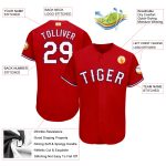 Personalized Red White-Royal Baseball Jersey