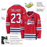 Personalized Red White-Royal Hockey Jersey Team Custom Name and Number