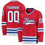 Personalized Red White-Royal Hockey Jersey Team Custom Name and Number