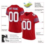 Personalized Red White-Royal Mesh Authentic Football Jersey