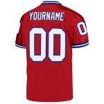 Personalized Red White-Royal Mesh Authentic Throwback Football Jersey Team Custom Name and Number