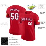 Personalized Red White-Royal Performance T-Shirt Team Custom Name and Number