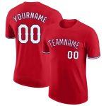 Personalized Red White-Royal Performance T-Shirt Team Custom Name and Number