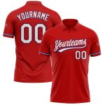 Personalized Red White-Royal Performance Vapor Golf Polo Shirt Team Custom Name and Number