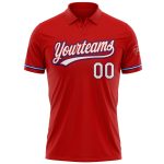 Personalized Red White-Royal Performance Vapor Golf Polo Shirt Team Custom Name and Number