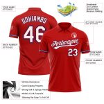 Personalized Red White-Royal Performance Vapor Golf Polo Shirt Team Custom Name and Number