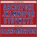 Personalized Red White-Royal Pinstripe Authentic Split Fashion Baseball Jersey Team Custom Name and Number