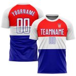 Personalized Red White-Royal Sublimation Croatian Flag Soccer Uniform Jersey Team Custom Name and Number