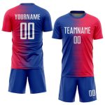 Personalized Red White-Royal Sublimation Soccer Uniform Jersey Team Custom Name and Number