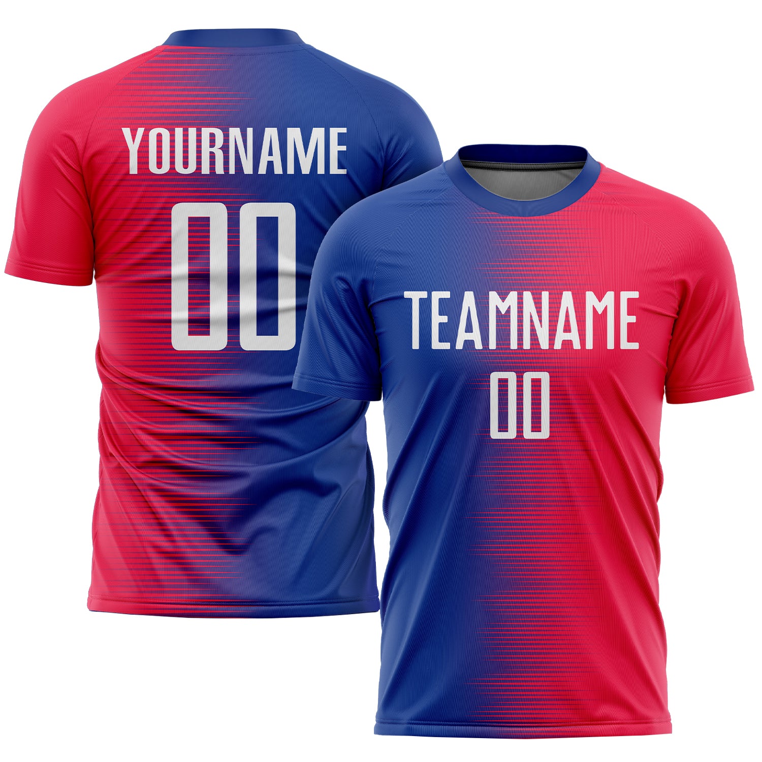 Personalized Red White-Royal Sublimation Soccer Uniform Jersey Team Custom Name and Number