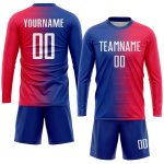 Personalized Red White-Royal Sublimation Soccer Uniform Jersey Team Custom Name and Number