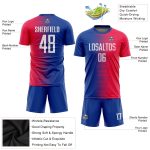 Personalized Red White-Royal Sublimation Soccer Uniform Jersey Team Custom Name and Number