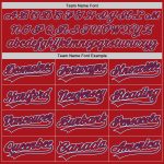 Personalized Red White-Royal Two-Button Unisex Softball Jersey Team Custom Name and Number