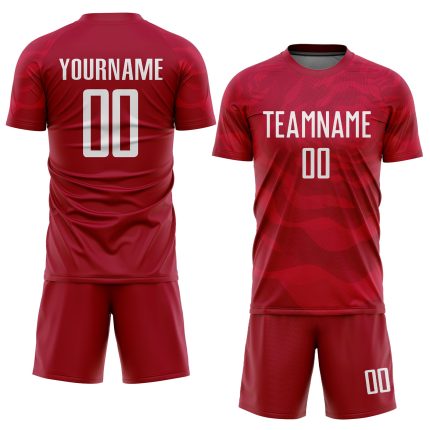Personalized Red White Sublimation Soccer Uniform Jersey