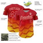 Personalized Red Yellow-White 3D Pattern Design Animal Lion Authentic Baseball Jersey Team Custom Name and Number