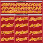 Personalized Red Yellow-White Authentic Gradient Fashion Baseball Jersey Team Custom Name and Number
