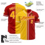 Personalized Red Yellow-White Authentic Gradient Fashion Baseball Jersey Team Custom Name and Number
