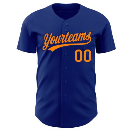Personalized Royal Bay Orange Authentic Baseball Jersey Team Custom Name and Number