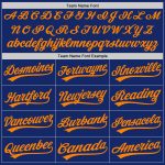 Personalized Royal Bay Orange Authentic Baseball Jersey Team Custom Name and Number
