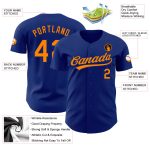Personalized Royal Bay Orange Authentic Baseball Jersey Team Custom Name and Number