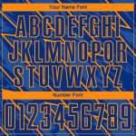 Personalized Royal Bay Orange Lightning Sublimation Soccer Uniform Jersey Team Custom Name and Number