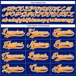 Personalized Royal Bay Orange-White Hockey Lace Neck Jersey Team Custom Name and Number