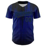 Personalized Royal Black 3D Pattern Design Abstract Shape Authentic Baseball Jersey Team Custom Name and Number