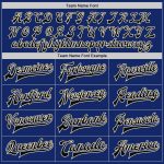 Personalized Royal Black-Cream Bomber Full-Snap Varsity Letterman Jacket Team Custom Name and Number
