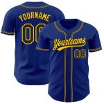 Personalized Royal Black-Gold Authentic Baseball Jersey Team Custom Name and Number