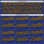 Personalized Royal Black-Gold Line Authentic Baseball Jersey Team Custom Name and Number