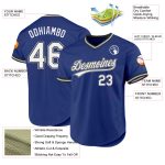Personalized Royal Black-Gray Authentic Throwback Baseball Jersey Team Custom Name and Number