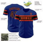 Personalized Royal Black-Orange Authentic Baseball Jersey Team Custom Name and Number