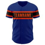 Personalized Royal Black-Orange Authentic Baseball Jersey Team Custom Name and Number