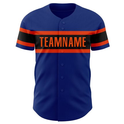 Personalized Royal Black-Orange Authentic Baseball Jersey Team Custom Name and Number