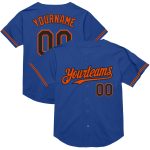 Personalized Royal Black-Orange Mesh Authentic Throwback Baseball Jersey Team Custom Name and Number
