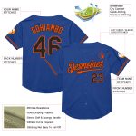 Personalized Royal Black-Orange Mesh Authentic Throwback Baseball Jersey Team Custom Name and Number