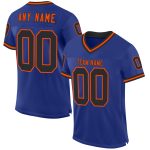 Personalized Royal Black-Orange Mesh Authentic Throwback Football Jersey Team Custom Name and Number