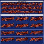 Personalized Royal Black-Orange Pinstripe Authentic Split Fashion Baseball Jersey Team Custom Name and Number
