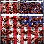 Personalized Royal Black Orange-Red American Flag With Head Of Bull 3D Pattern Design Bomber Full-Snap Varsity Letterman Jacket Team Custom Name and Number