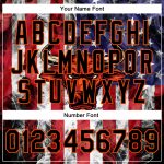 Personalized Royal Black Orange-Red American Flag With Head Of Bull 3D Pattern Design Bomber Full-Snap Varsity Letterman Jacket Team Custom Name and Number