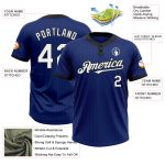 Personalized Royal Black Pinstripe White Two-Button Unisex Softball Jersey Team Custom Name and Number