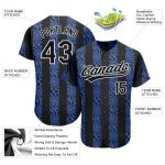 Personalized Royal Black-White 3D Pattern Design Authentic Baseball Jersey