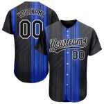 Personalized Royal Black-White 3D Pattern Design Authentic Baseball Jersey Team Custom Name and Number